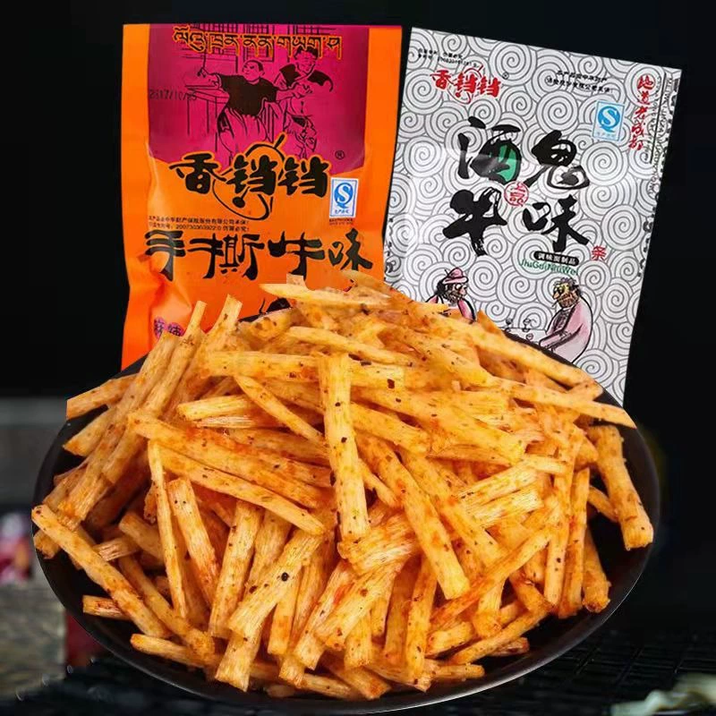 Bacchus hand tore beef flavor spicy bar campus five -haired pentagram, childhood spicy nostalgic snack cricket batch