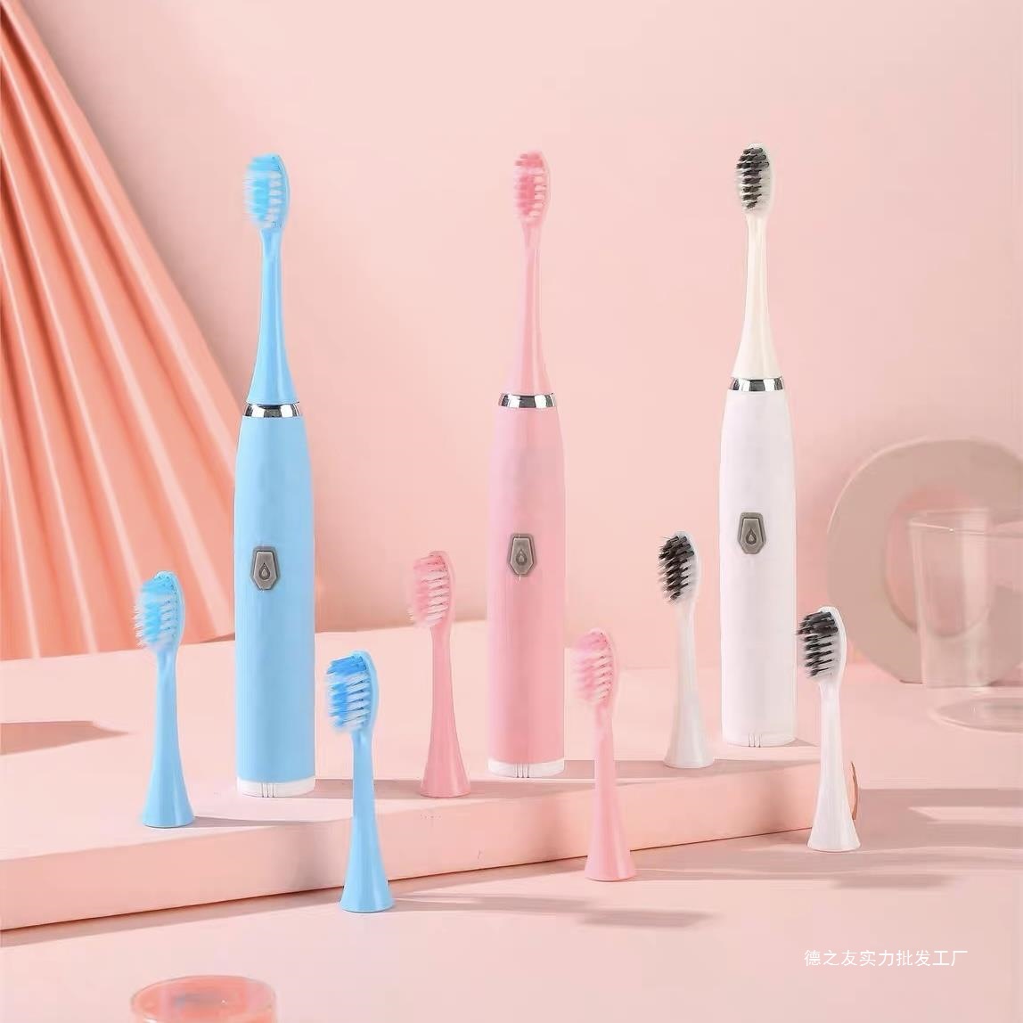 Hot New Product Electric Toothbrush Student Couple Toothbrush 5-Speed Soft-Bristled Waterproof Vibration Sonic Adult Dry Battery Model