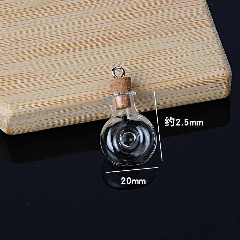 Transfronterizo exclusivo mini botella especial en forma de corcho deseando botella de vidrio transparente colgante pequeña botella de forma DIY