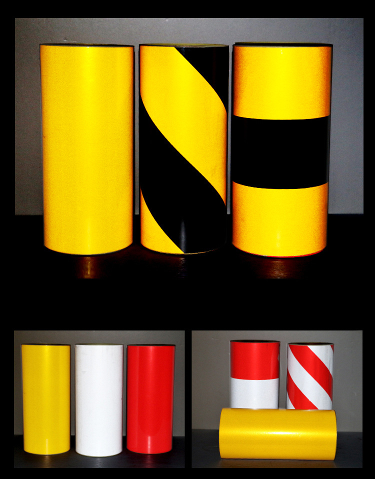 交通双色反光膜 直纹斜纹箭头反光膜 红白黄黑 蓝白 绿白警示胶带