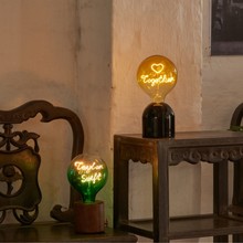 独立站ETSY手工定制柠檬黄色玻璃灯泡外壳LED软灯丝多色定制球泡