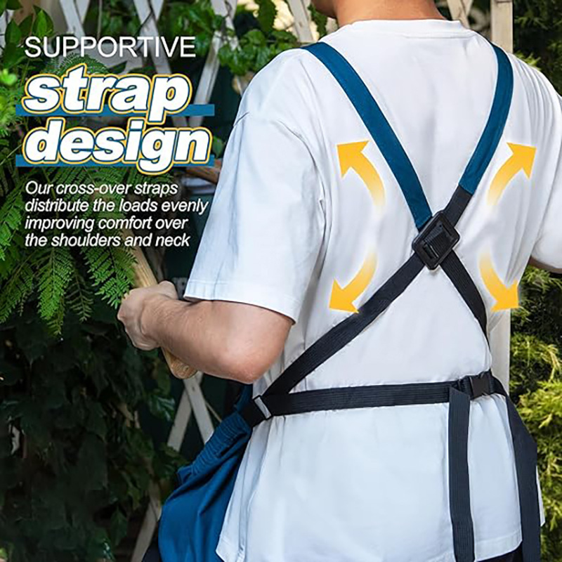 Delantal de tela Oxford de Amazon transfronterizo, ropa de trabajo de recolección de huerto de granja, delantal de liberación rápida de gran capacidad al por mayor