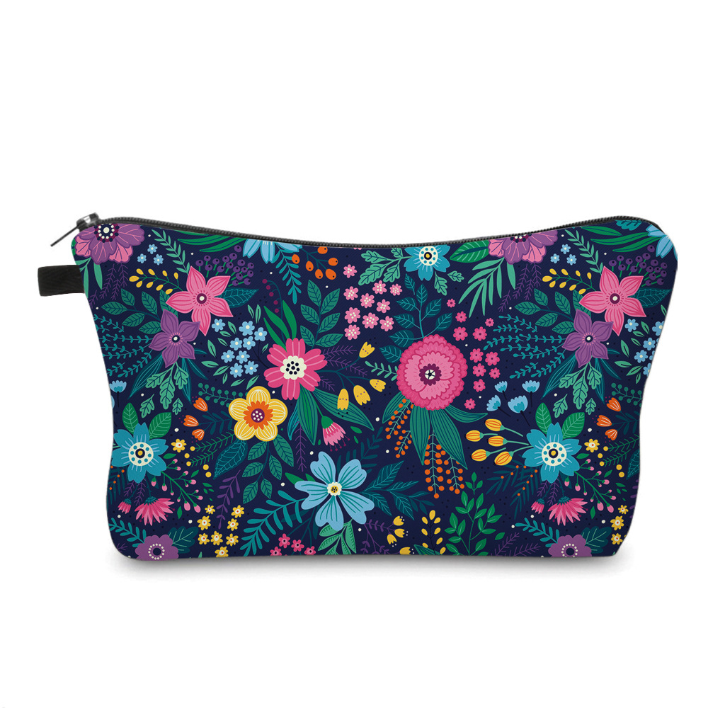 HD Digital Printed Cosmetic Bag Amazon Explosive Flower Cosmetic Bag Multifunctional Travel Storage Wash Bag