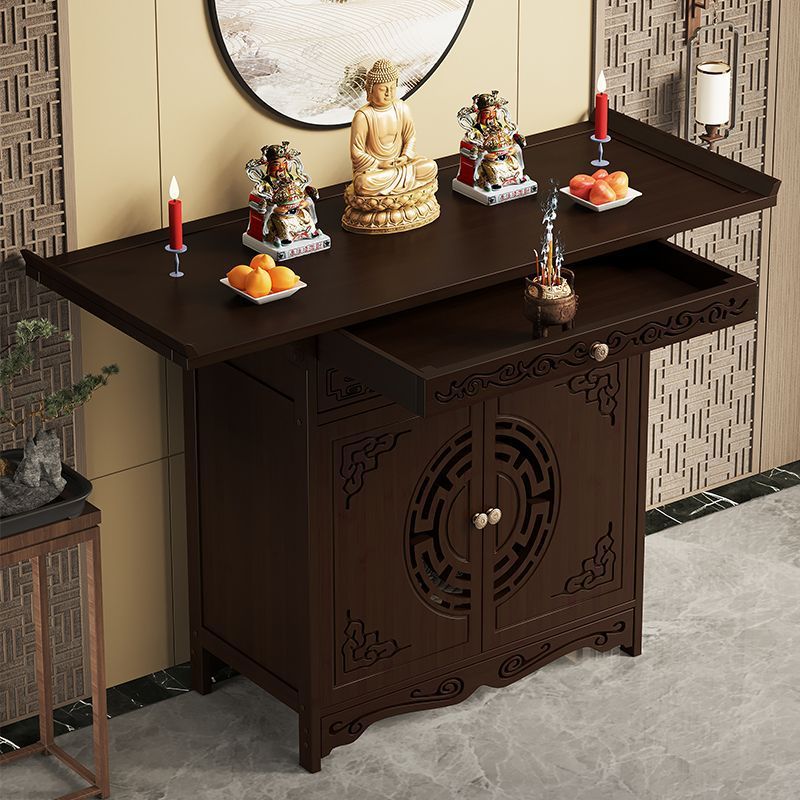 New Chinese-Style Buddhist Cabinet, Standing Cabinet for Worshiping the God of Wealth, Bodhisattva Guan Gong, Simple Offering Table, Shrine, Incense Table, Bamboo Cabinet