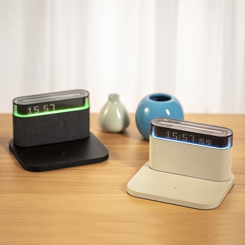 2025 新しいクロスボーダーギフトホームワイヤレス充電スマート時計ナイトライト Bluetooth スピーカーホーム小型家電|undefined