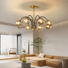 客廳吊燈美式復古工業風大廳燈新款北歐設計師個性創意主燈具燈泡