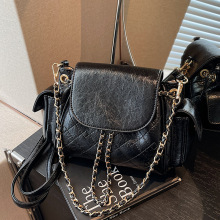 复古女式双肩包2025新款时尚百搭单肩斜挎包多用通勤后背包小书包