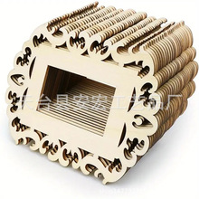 现货批发木质镂空边框木片 DIY绘画镂空雕刻窗花迷你框 相框装饰