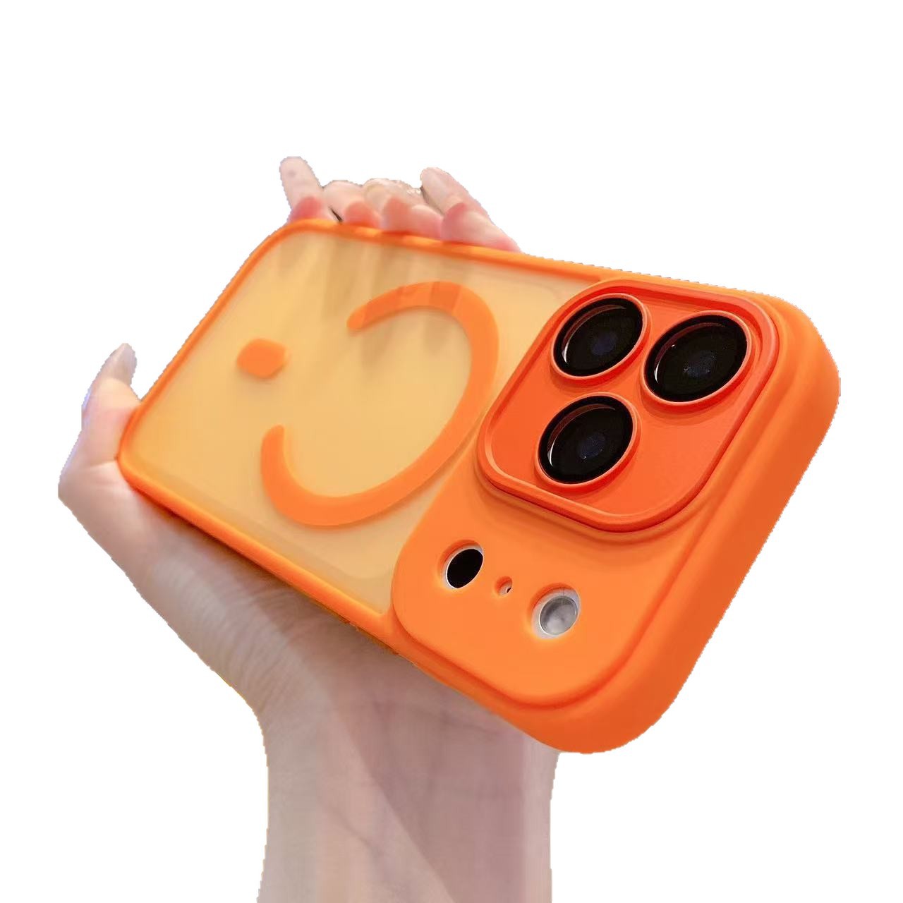 Aplicable para iPhone17 amor de caballo naranja caso de teléfono 15 escudo de elegancia sensación de piel esmerilado succión magnética manzana 16 lente cubierta protectora de película