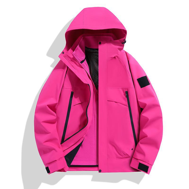 New style windproof jacket for men and women, warm and hooded, suitable for outdoor mountaineering, camping, and hiking