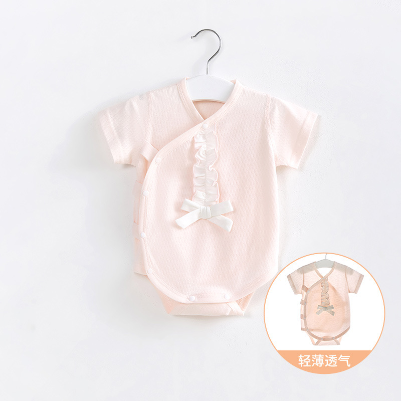 Mono de bebé de verano triángulo mameluco de manga corta funda de algodón ropa de recién nacido hombres y mujeres mameluco funda de bebé