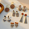 Demi-season silver needle, retro fashionable earrings with bow, silver 925 sample, wide color palette, Japanese and Korean