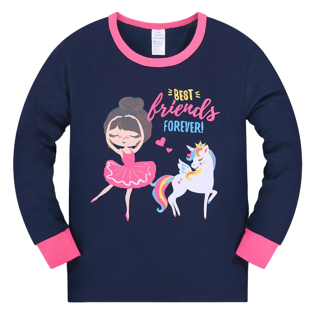 Niños pijamas de algodón traje invierno nuevas niñas unicornio impreso desgaste del hogar europeo y americano niños ropa Comercio exterior al por mayor