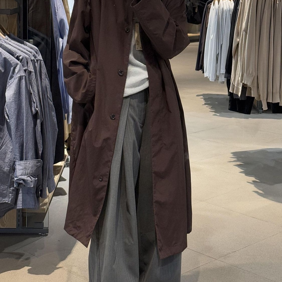 Extremely Stylish Brown Mid-length Trench For Women, 2026 New Casual Korean-style Loose Coat_voghion.com