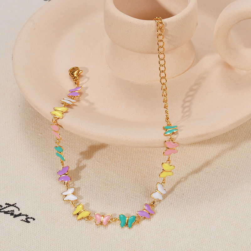 1 Piece Quantity Holiday, Daily Occasion PVD Coated Real Gold Plated Heart Shape 304 Stainless Steel Sweet Waterproof Non Tarnish 304 Stainless Steel Bracelets