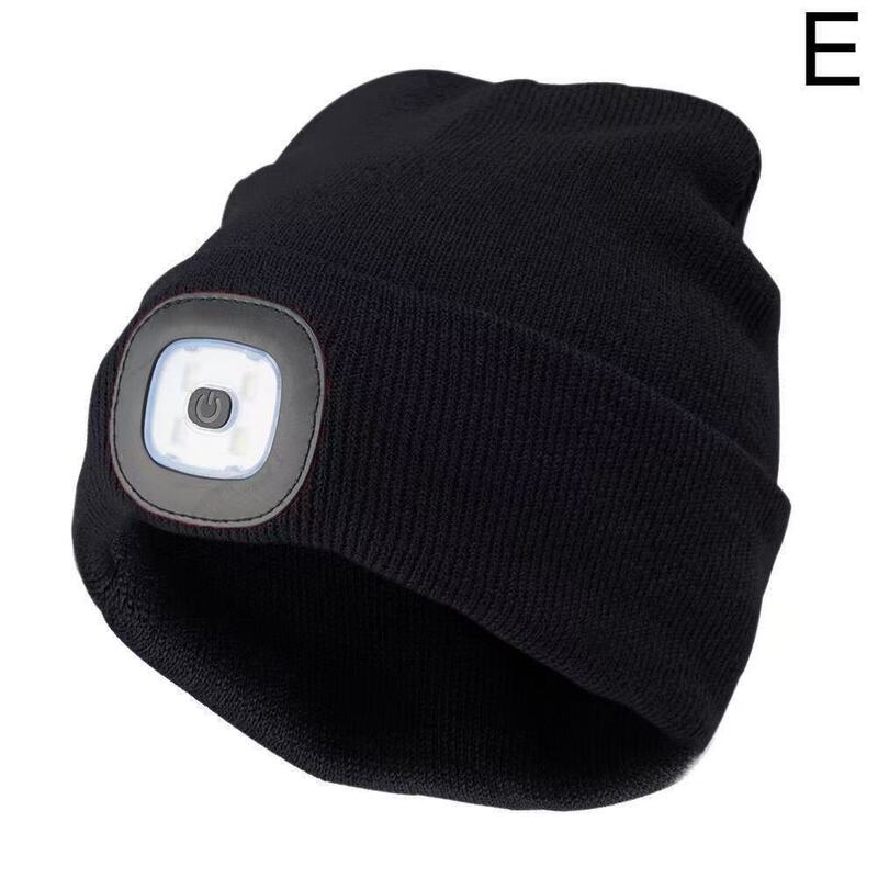 Knitted Hat with Light, Led Lighting, Warm Woolen Hat, Outdoor Cycling, Night Running, Men's and Women's Autumn and Winter Fashion Hat