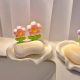 Cute Flower Soap Box Washstand High-end Household Soap Box Bathroom Drain Box Storage Rack Portable Travel