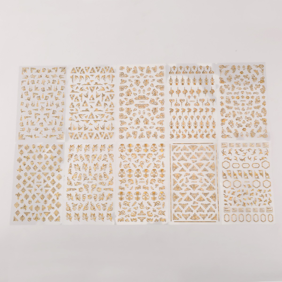 G43 골드 네일아트 스티커 1세트(10매)