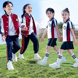 小學生校服套裝春秋裝三件套學院風棒球服夏季兒童班服幼兒園園服