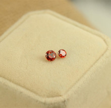 桔红色圆形锆石小圆吊DIY手链项链配件耳坠小配件