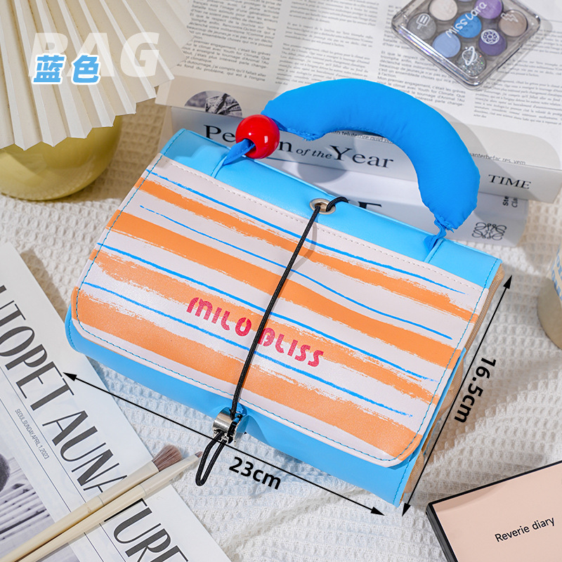 Xiaohongshu bolsa de cosméticos explosiva bolsa de lavado impermeable portátil de color de contraste lindo de gran capacidad bolsa de almacenamiento para productos para el cuidado de la piel femenina