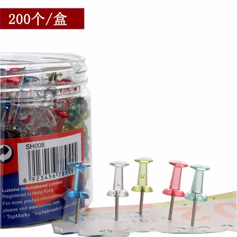 Cross-border best-selling box-packed I-beam tacks office transparent colorful push pins creative cork tacks photo wall nails