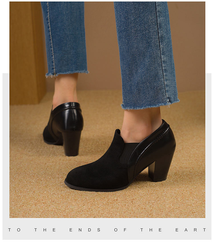 Damen Wildleder Pumps Mit Blockabsatz Für Herbst Und Beruf_voghion.com