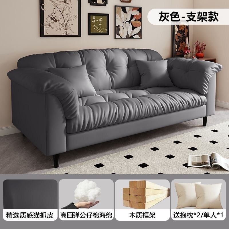Fábrica directa sofá de tela nuevo tipo de sala de estar doméstica pequeña casa de alquiler doble dormitorio moderno simple línea directa