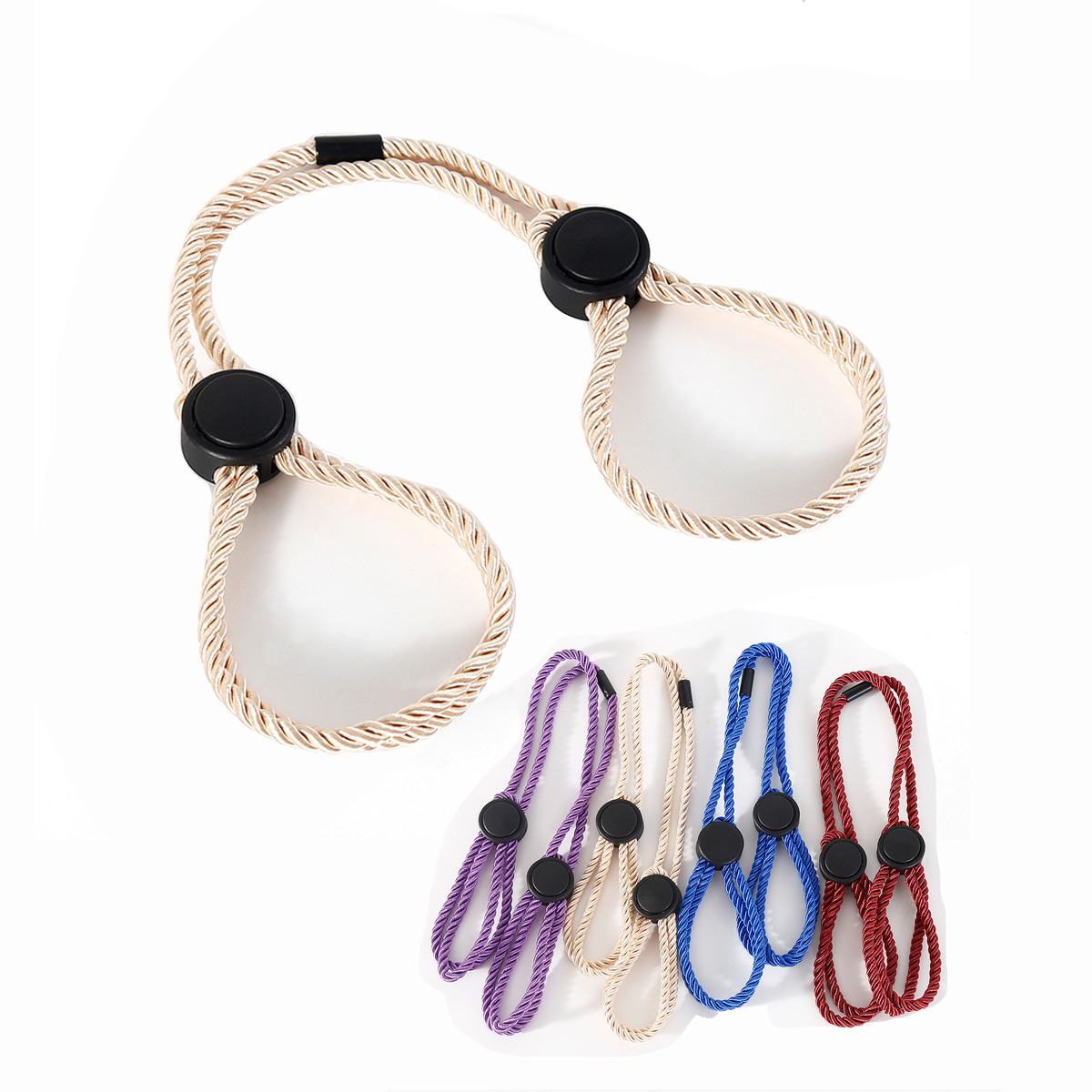 Productos sexuales SM brocado cordón esposas esposas atadas bondage multifuncional pulseras botones de pie alternativas SP juguetes sexuales image 1