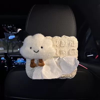Bag, Creative Decoration — Car tissue box/set - seat-style-black-hat-cloud-puff-tissue-box