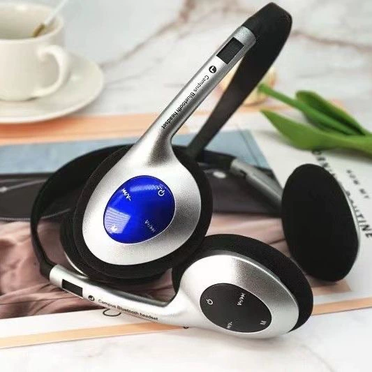 Классические ретро-наушники накладные беспроводные Bluetooth для школы (в комплекте аудиокабель)