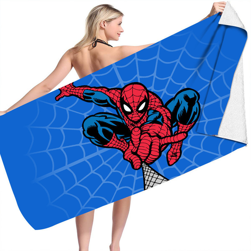 Printed cross-border Spider-Man absorbent Amazon quick-drying beach towel towel easy-to-clean bath towel factory outlet Printed cross-border Spider-Man absorbent Amazon quick-drying beach towel towel easy-to-clean bath towel factory outlet