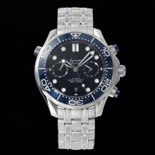 欧家海马300系列多功能计时码表 自动防水机械橡胶带时尚潜水手表