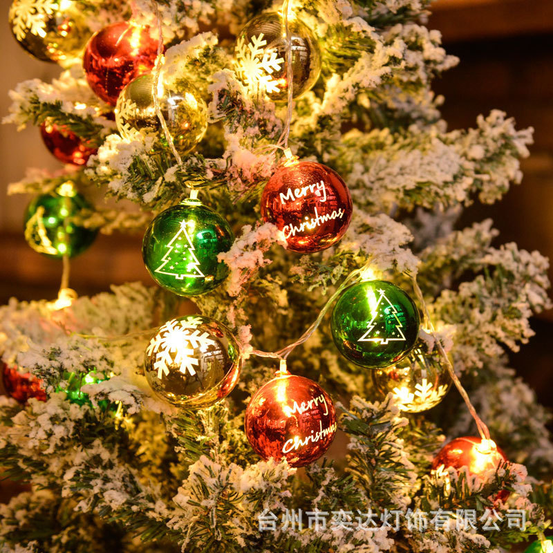 Cross-Border New Christmas Electroplated Sky Ball Light String Christmas Tree Pendant Arrangement Window Atmosphere Decorative Light Cross-Border New Christmas Electroplated Sky Ball Light String Christmas Tree Pendant Arrangement Window Atmosphere Decorative Light