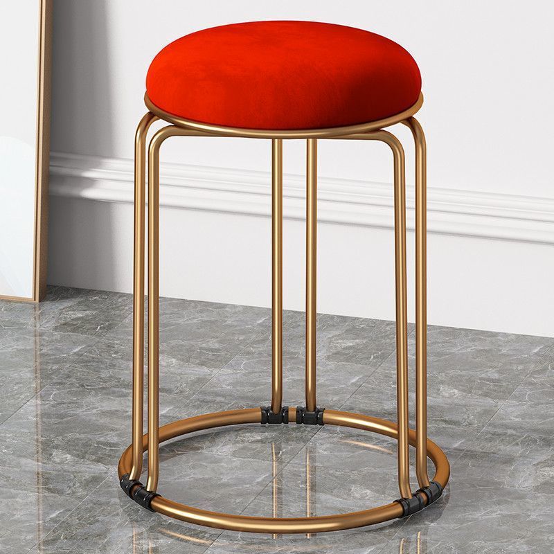 [굵은 6열 솔리드 스틸바-골드다리] 레드-가죽