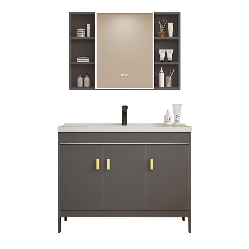 Baño espacio de aluminio tipo piso simple gabinete de baño combinación balcón todo en cerámica lavabo lavabo lavabo