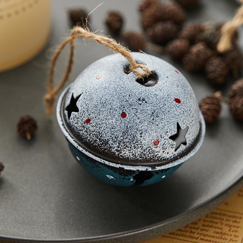 Buscando madera 6cm8cm de Navidad colgante de campana de hierro forjado decoración de Navidad decoración de árbol de Navidad campana sonará