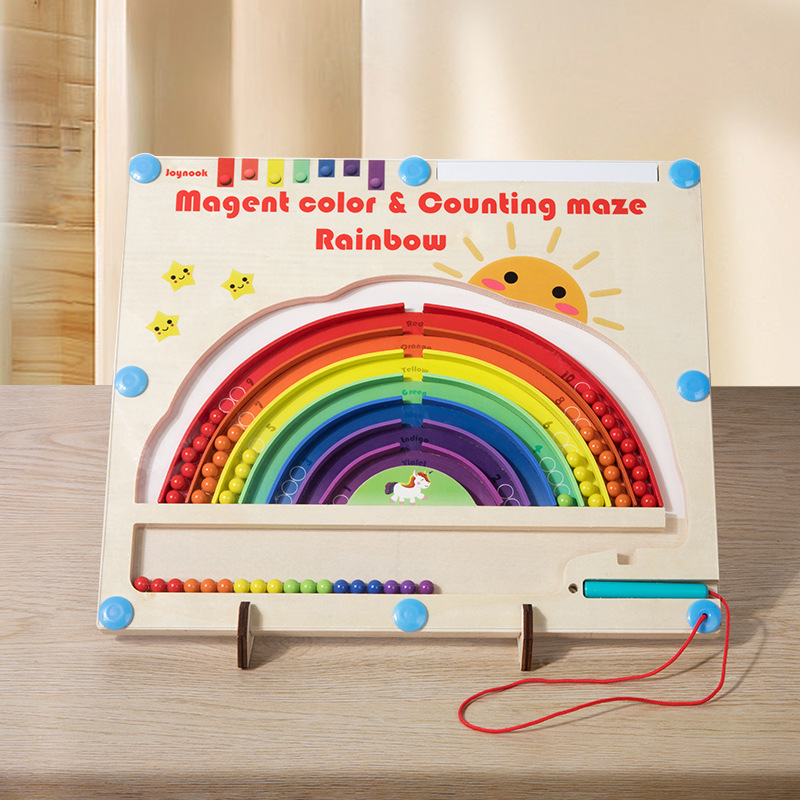 Cpc rompecabezas para niños bolígrafo magnético laberinto digital educación temprana clasificación de color de madera tablero de conteo juguetes de 1 a 3 años