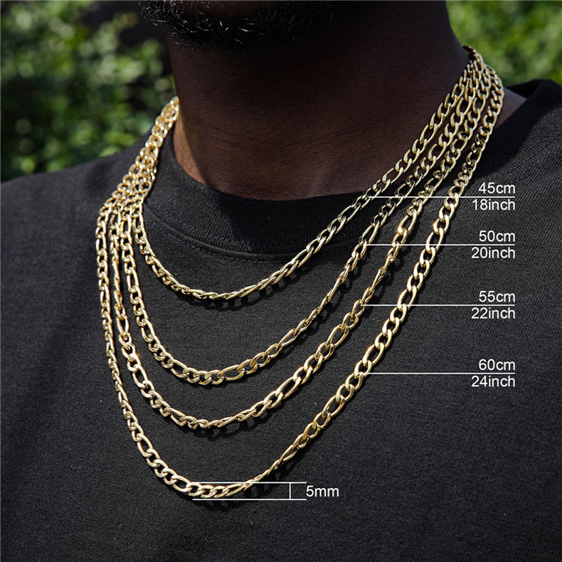 8g Weight Necklace Classification 201 Stainless Steel Chain Material curb chain Chain Type Hip-Hop Solid Color Stainless Steel Plating Unisex Necklace
