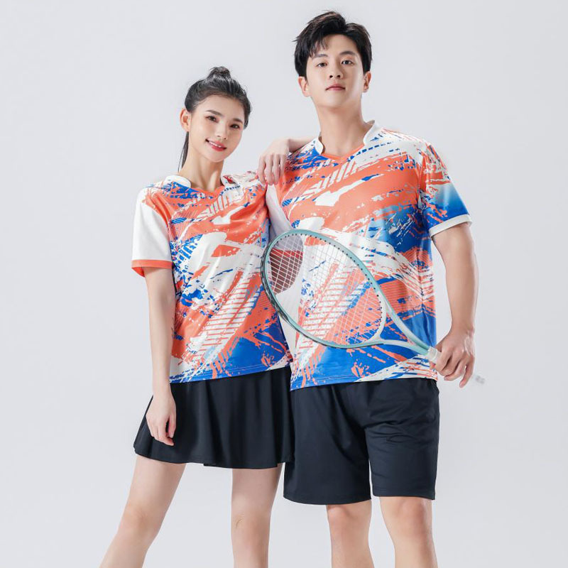 Badminton Clothing Top Short-sleeved Volleyball Tennis Table Tennis Sportswear Set Z Men's and Women's Training Clothing Children's Jersey