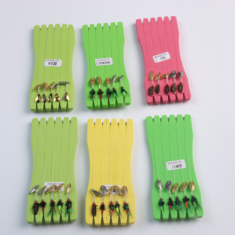 Luya Fake Bait Melon Seed Sequin Thread Set White Strip Horse Mouth Cocked Mouth Bait Does Not Damage the Thread Fly Hook Throwing Aid Long-range Casting