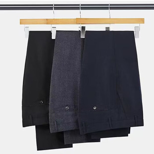 Dad's Pants Autumn Medium Thick Middle-Aged Men's Loose Casual Pants Grandpa's Thickened Men's Dress Pants for Spring and Autumn