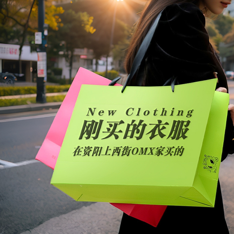 High-grade paper bag custom gift bag clothing store handbag custom women's packaging bag cowhide bag printing lo