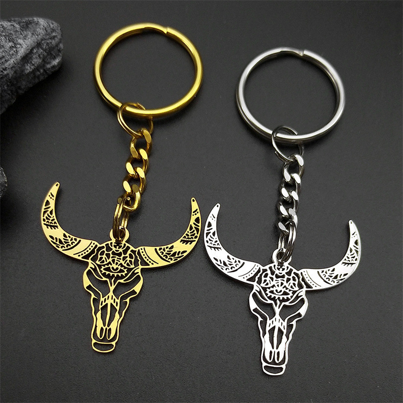 American Western Denim Keychain Cowboy Hat Cowboy Boots Bullfighting Cross Border Stainless Steel Car Bag Couple Pendant