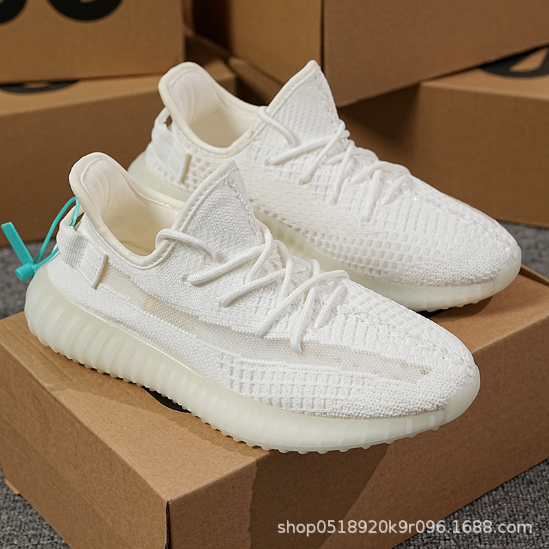 Zapatos de coco Baiyi 350 helado blanco puro blanco blanco pequeña margarita Putian hombres y mujeres zapatos deportivos casuales zapatos para correr
