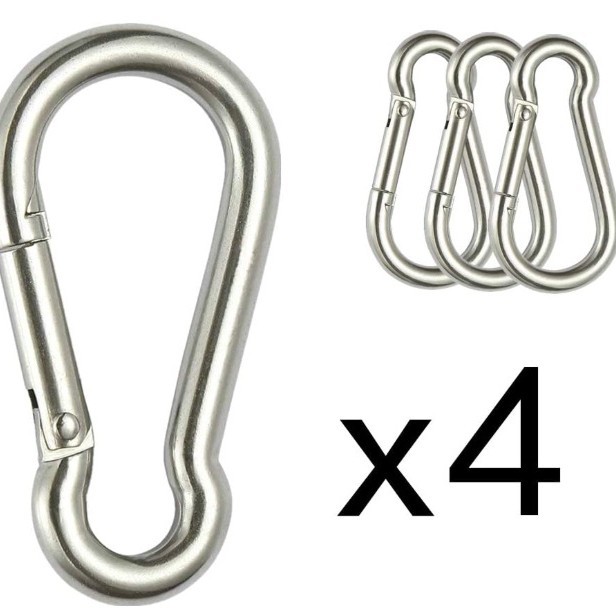 不锈钢弹簧扣钩登山扣，316 不锈钢夹，小登山扣 4 件套 跨境电商