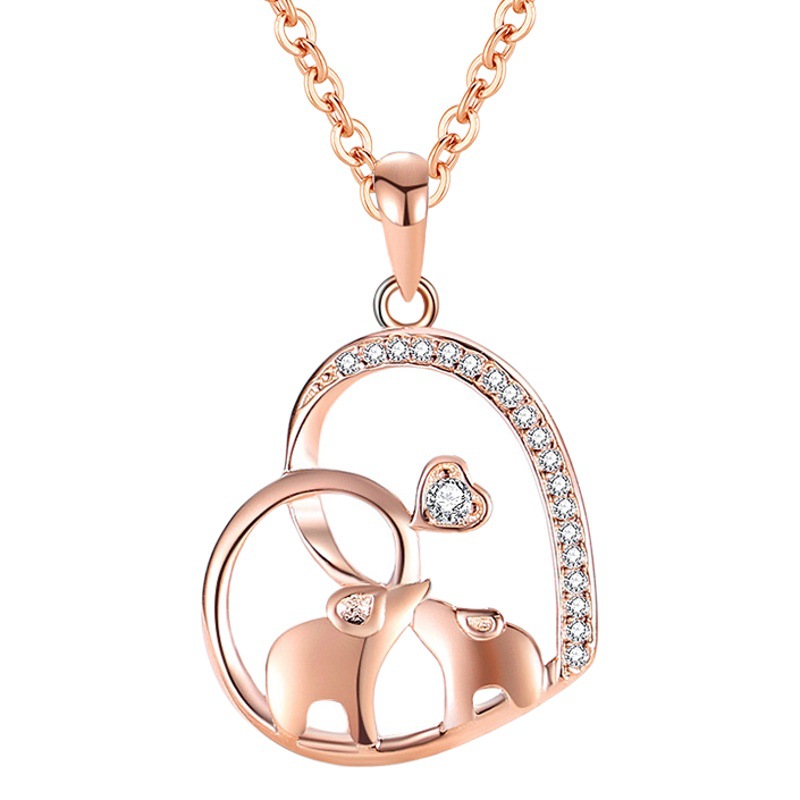 S925 plata esterlina lindo animal elefante collar femenino europeo y americano viento transfronterizo moda ol antiguo Joker colgante exagerado collar