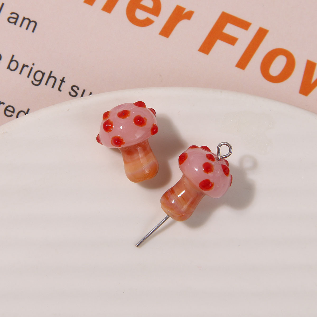 3g Weight Beads Jewelry Making Type 16*12mm Jewelry Making Size DIY Jewelry Accessories Classification 1 Piece Quantity glass Material Mushroom Pattern Polishing Design Casual, Sweet, Simple Style Style 1 Piece 16*12mm Glass Mushroom Beads 7