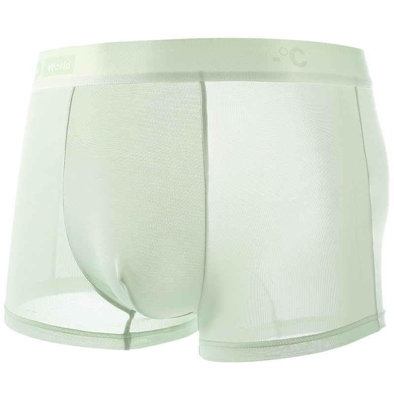 Ropa interior masculina verano hielo seda antibacteriano cuatro esquinas pantalones cortos bóxer transpirables delgados juveniles cabeza ropa interior masculina