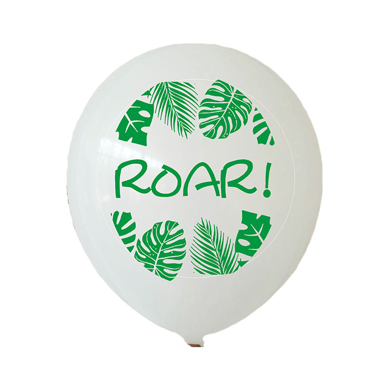 Amazon transfronterizo 12 pulgadas dinosaurio tema látex globo traje verde selva fiesta de cumpleaños decoración globo